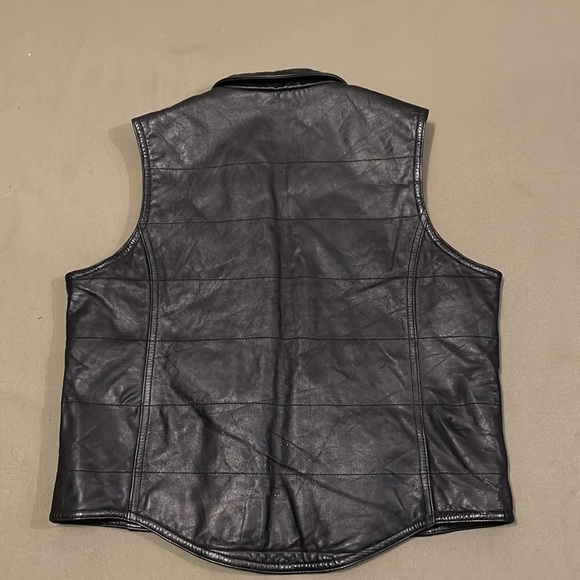 GAP  Black color 💯% leather riding  Womens VEST size SMALL w pockets - Picture 7 of 15